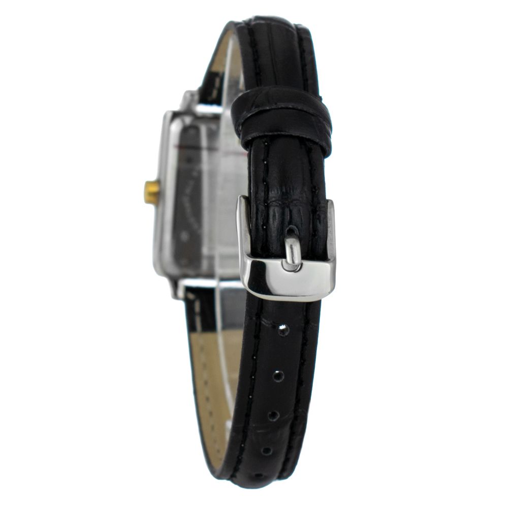 Black Leather Dress Watch