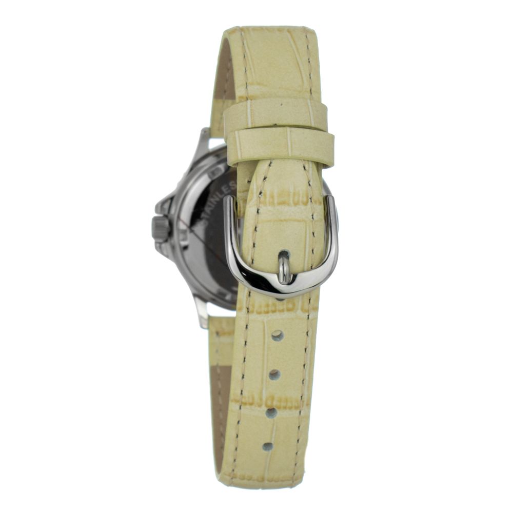 Beige Leather Dress Watch