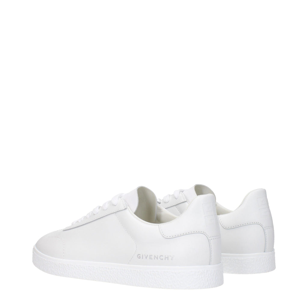 White Leather Low Top Sneakers