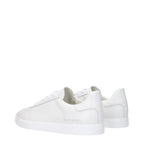 White Leather Low Top Sneakers