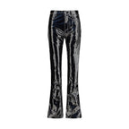 Black Polyethylene Casual Pants