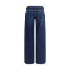 Blue Cotton Straight-Leg Jeans