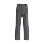 Gray Fleece Wool Dress Pants