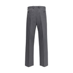 Gray Fleece Wool Dress Pants
