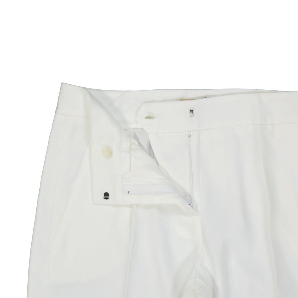 White Polyester Casual Pants
