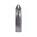 Silver Elastane Cocktail Dress