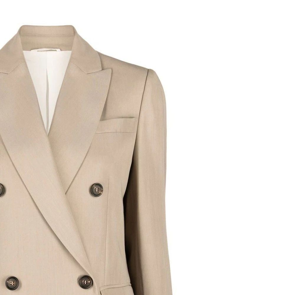 Beige Virgin Wool Coat