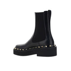 Black Calfskin Flat Boots