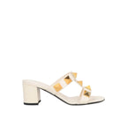 White Calfskin Platform Sandals