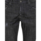 Black Cotton Slim Fit Jeans