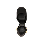 Black Silk Platform Pumps