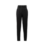 Black Virgin Wool Casual Pants