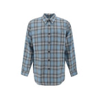 Blue Virgin Wool Pattern Shirt