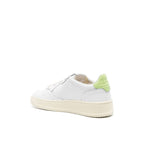 White Leather Low Top Sneakers