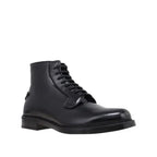 Black Calfskin Lace-Up Boots
