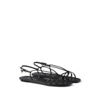 Black Calfskin Strap-On Sandals