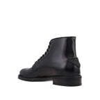 Black Calfskin Lace-Up Boots