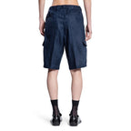 Blue Linen Bermuda Shorts