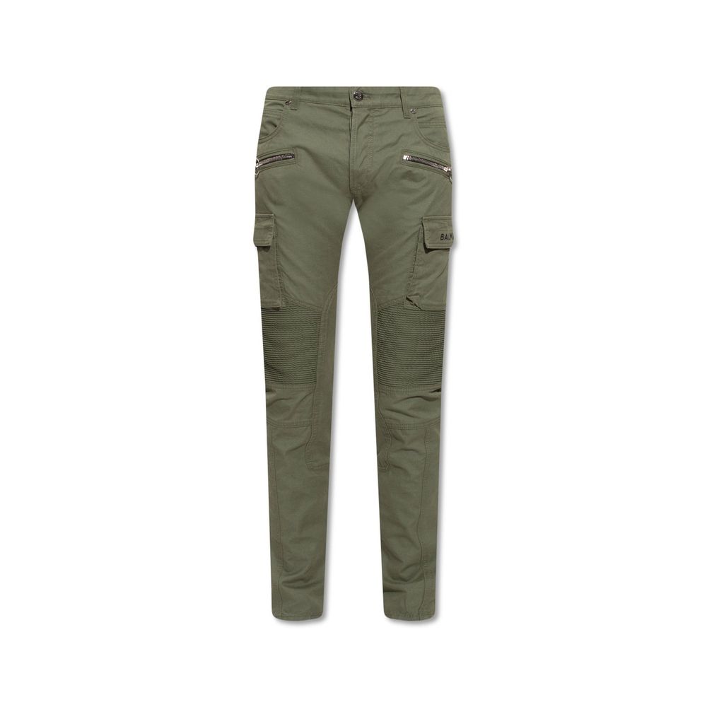 Bicolor Cotton Cargo Pants