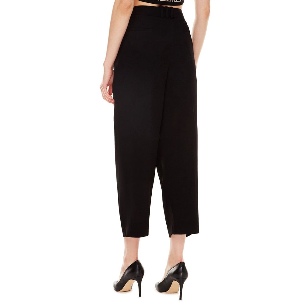 Black Viscose Casual Pants