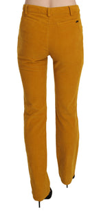 Orange High Waist Straight Trouser Pants