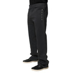 Black Straight Fit Mid Waist Denim Trouser Jeans
