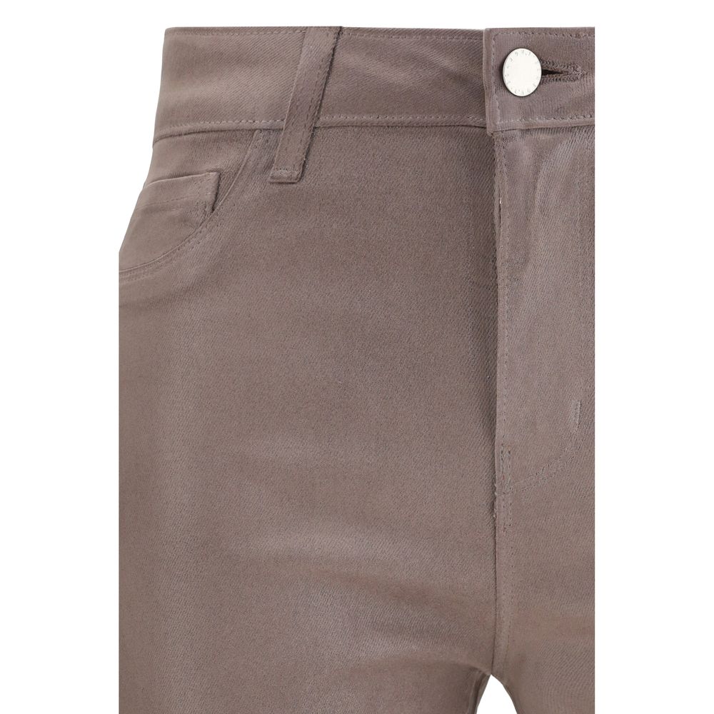 Beige Cotton Casual Pants