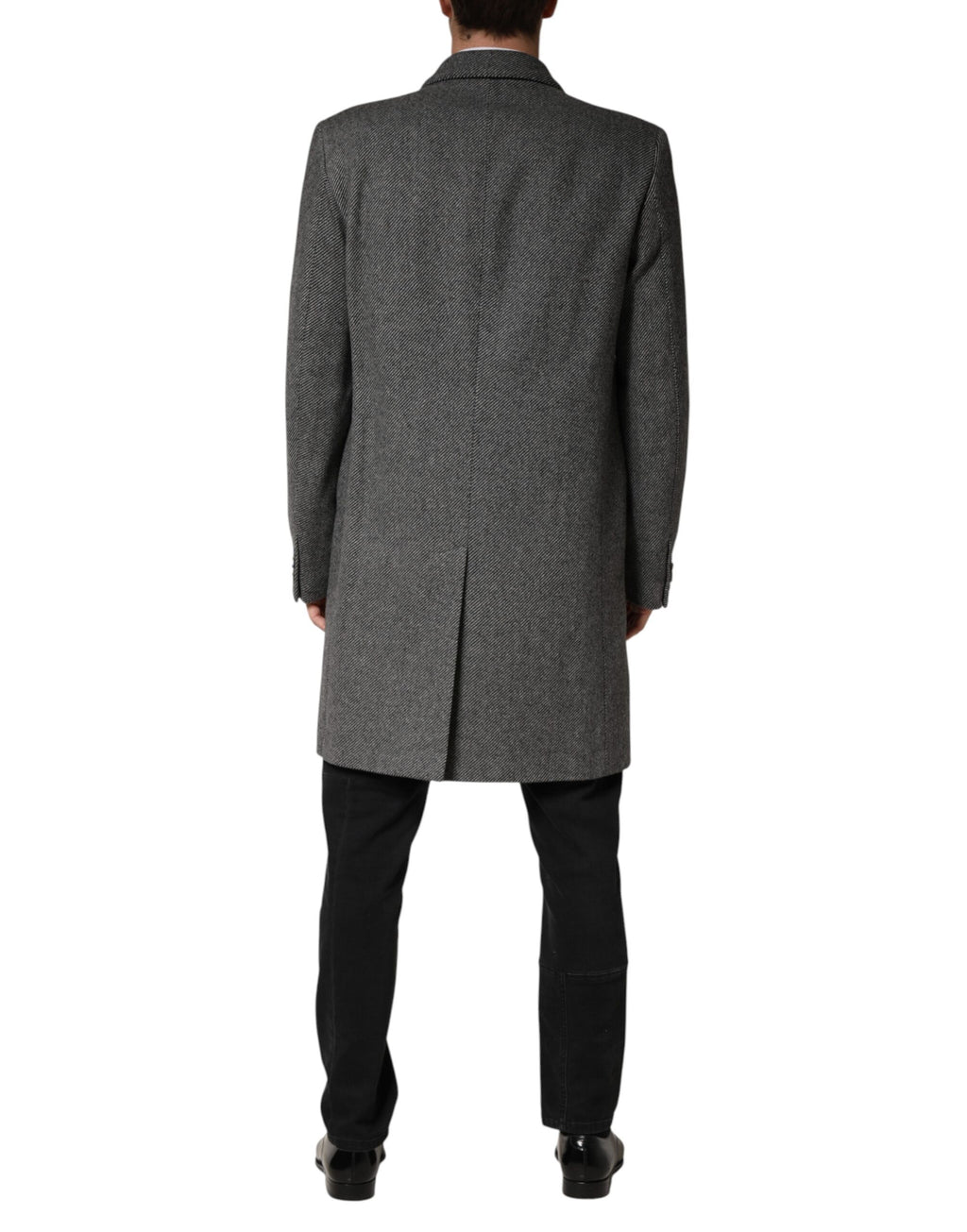 Gray Single Breasted Men Trench Coat Jacket