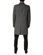 Gray Single Breasted Men Trench Coat Jacket