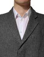 Gray Single Breasted Men Trench Coat Jacket