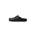 Black Artificial Leather Slippers