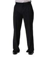 Black Stripe Straight Men Dress Trouser Pants