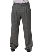 Gray Houndstooth Straight Dress Trouser Pants