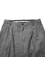 Gray Houndstooth Straight Dress Trouser Pants