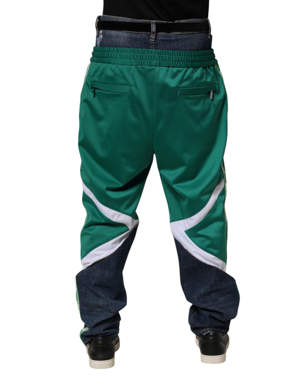 Multicolor Panelled Straight-Leg Denim Jeans