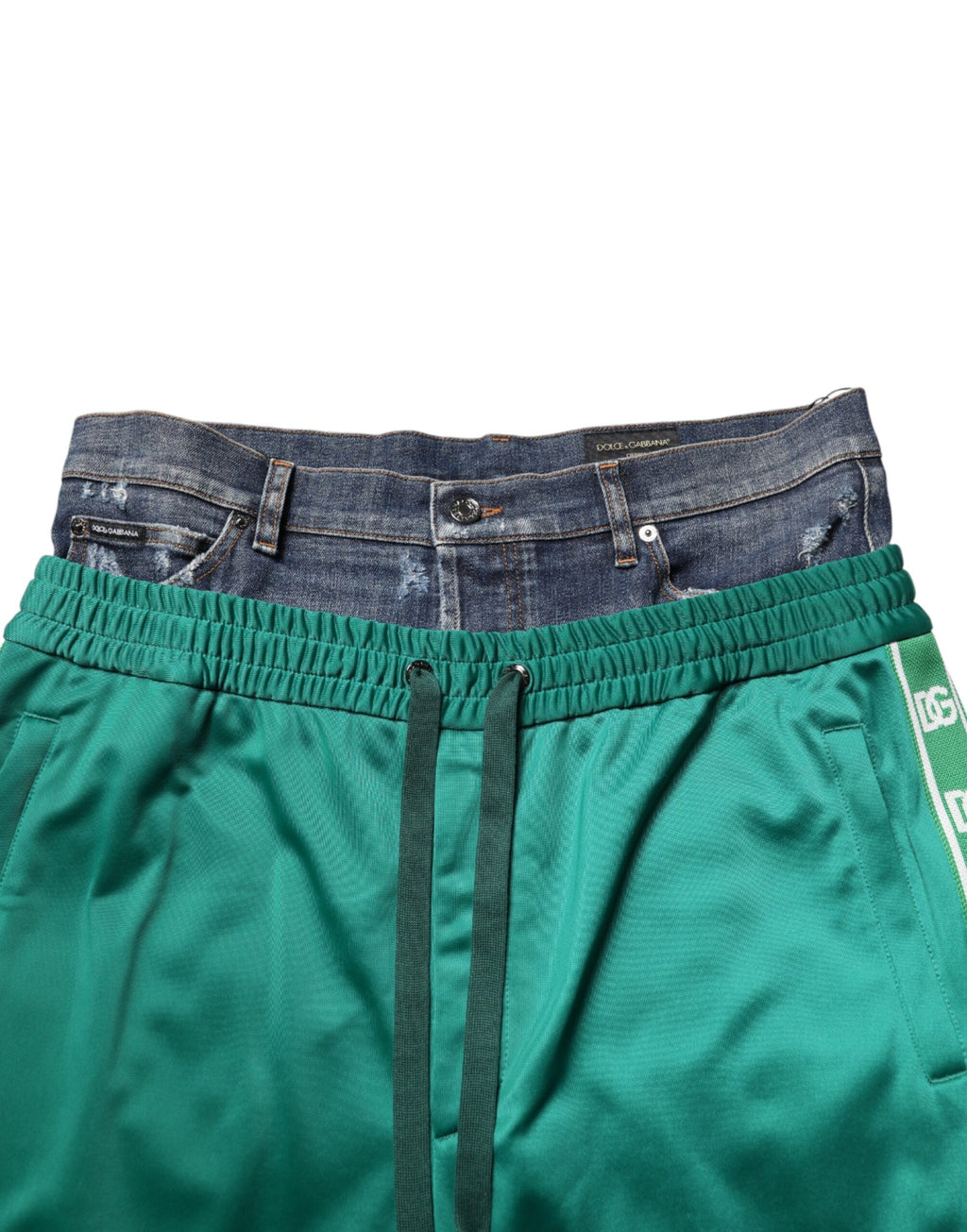 Multicolor Panelled Straight-Leg Denim Jeans