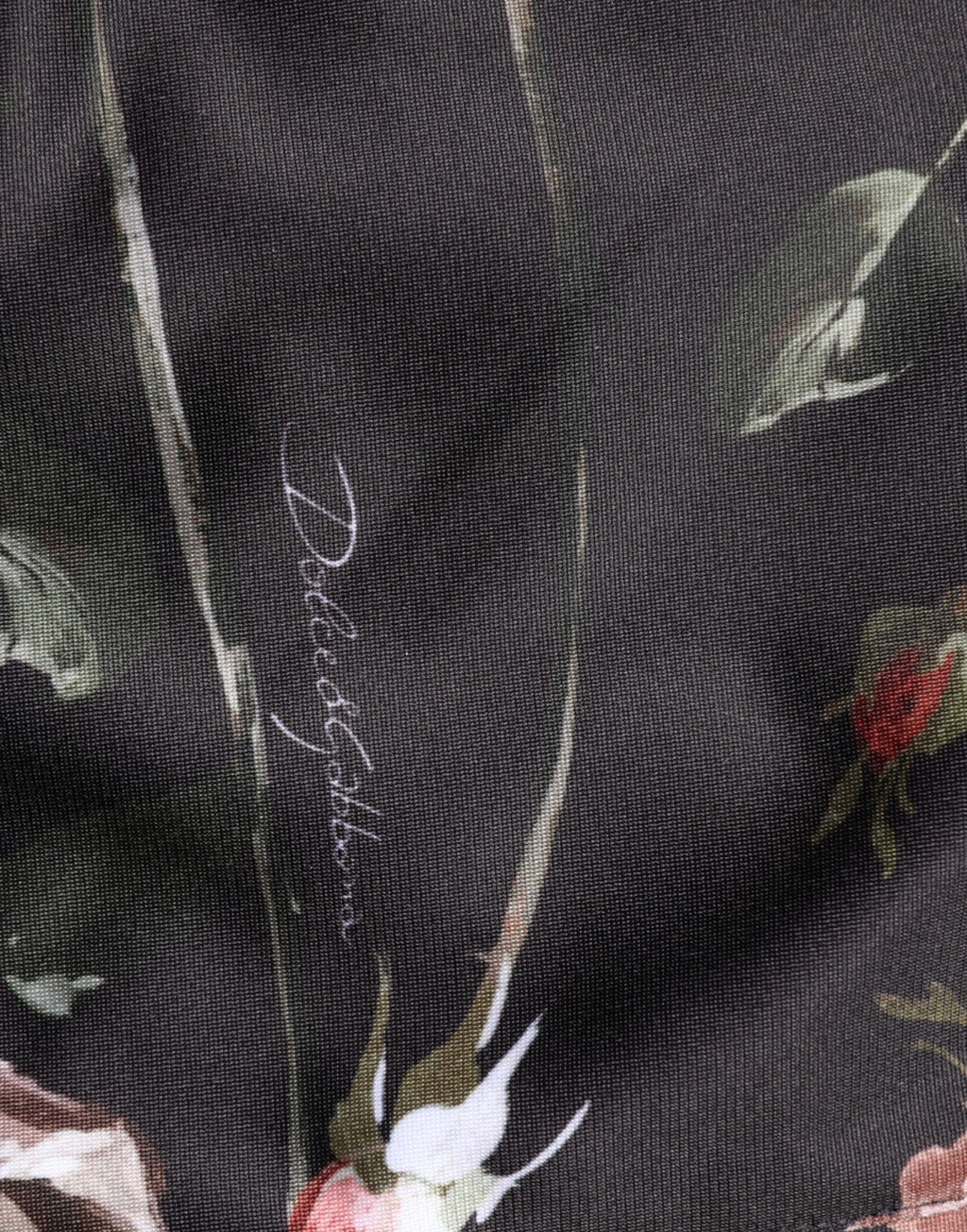 Black Floral Straight-Leg Chino Trouser Pants