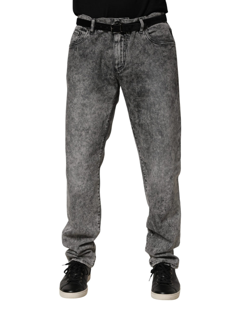 Gray Cotton Straight Leg Denim Trouser Jeans