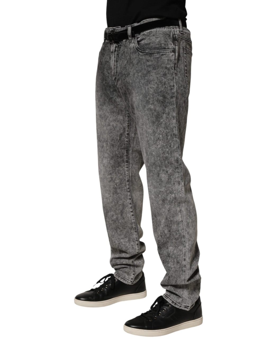 Gray Cotton Straight Leg Denim Trouser Jeans