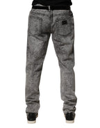 Gray Cotton Straight Leg Denim Trouser Jeans