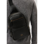 Black Polyethylene Crossbody Bag