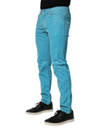 Blue Cotton Skinny Men Denim Trouser Jeans