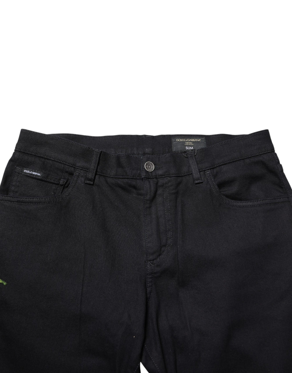 Black Floral Cotton Skinny Men Denim Jeans