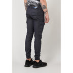 Blue Polyester Cargo Pants