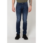 Blue Cotton Slim Fit Jeans