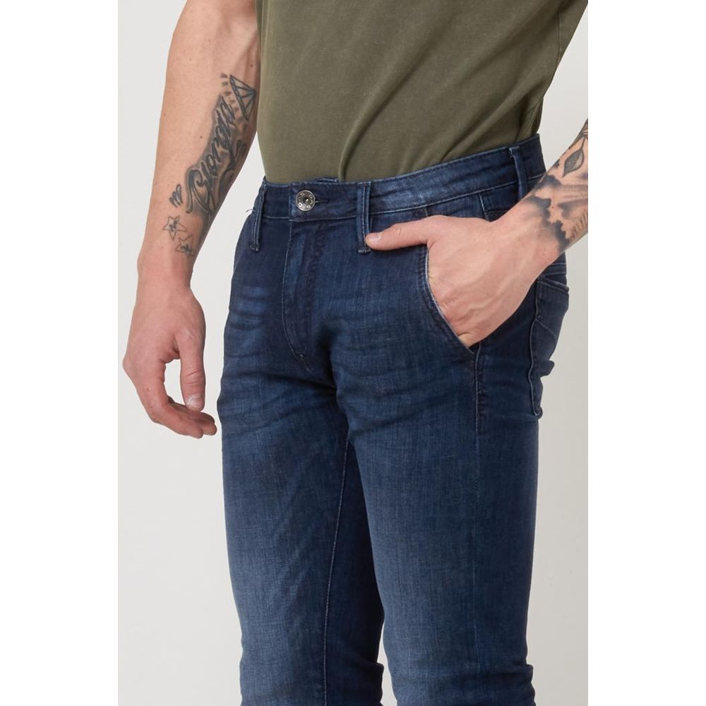 Blue Cotton Slim Fit Jeans