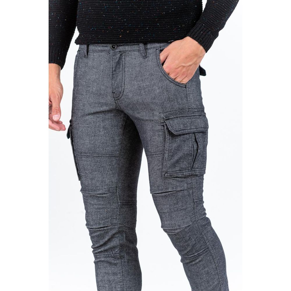 Gray Cotton Cargo Pants