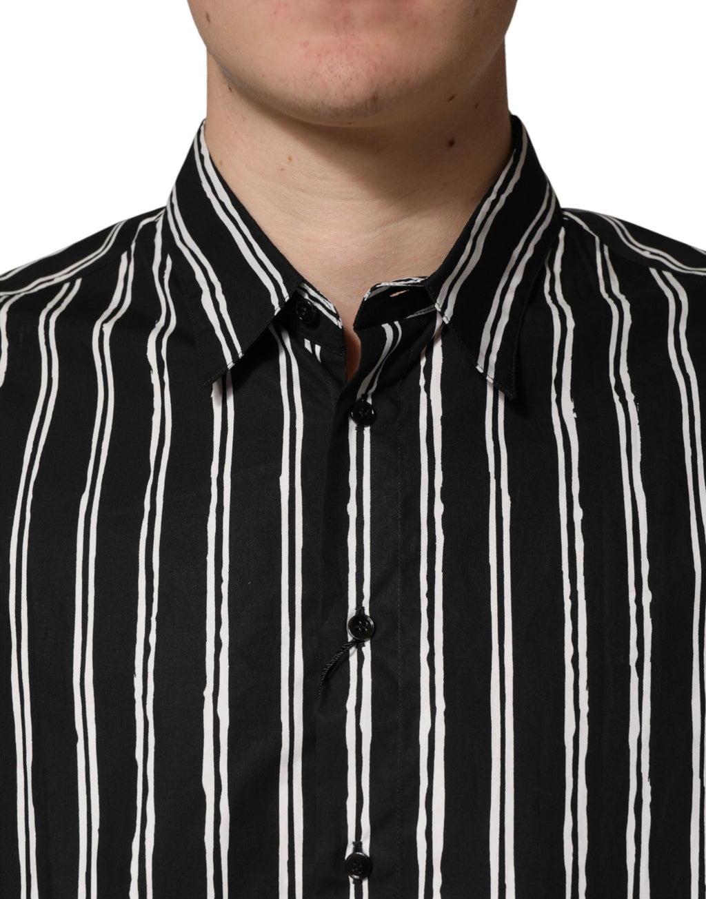 Black Stripes Cotton Men Formal Dress Shirt