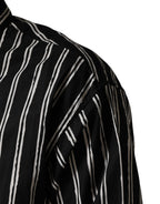 Black Stripes Cotton Men Formal Dress Shirt