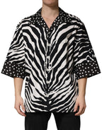 Black White Zebra ButtonDown Oversize Shirt